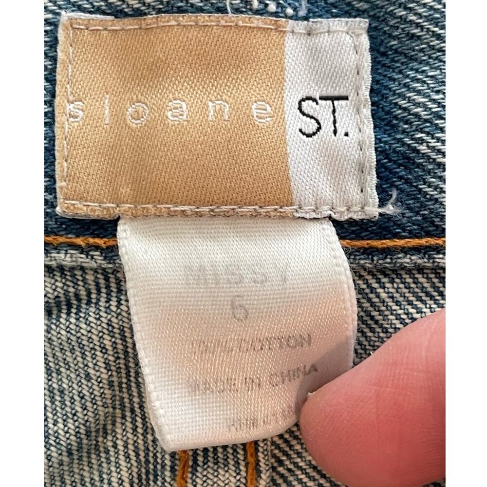 Sloane St. Embroidered Floral Jeans Light Wash Denim Straight Leg Retro Y2K Boho - Picture 8 of 9